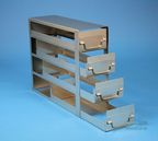 EPPi 75 Drawer Racks for all boxes up to 133x133x76 mm, open design, folding handle, without safety stop, base of drawer open